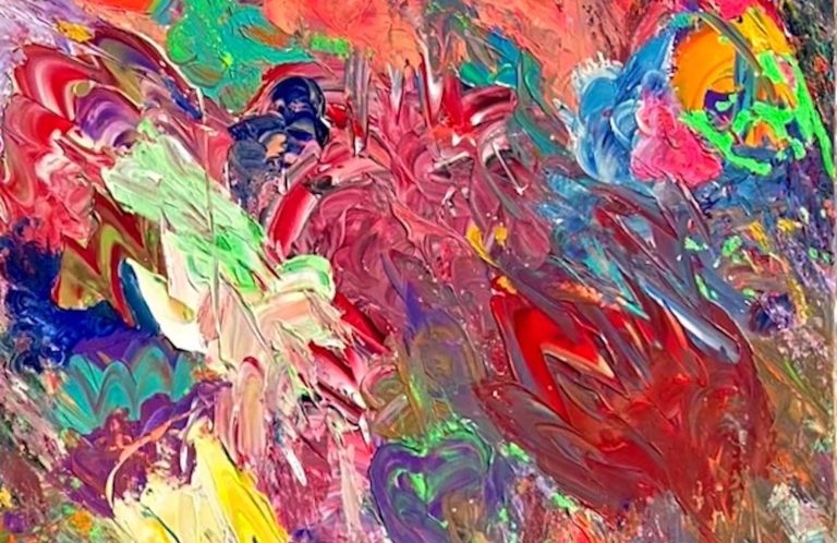 Serie Bunt & Dunkel, Ben Plaumann Farbintensives abstraktes Acrylbild, Serie Bunt & Dunkel, Ben Plaumann